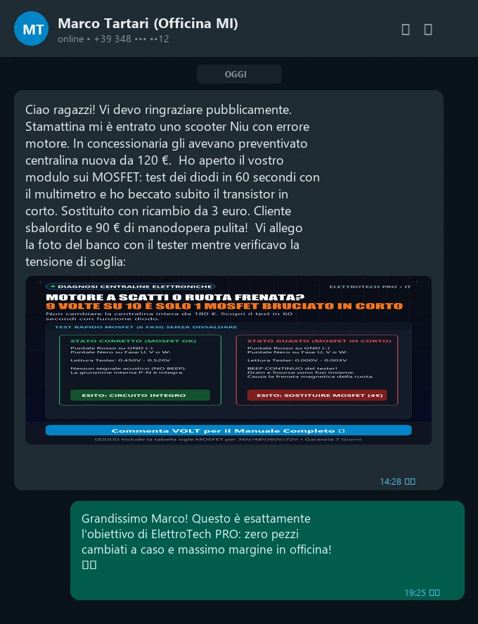 Chat WhatsApp Marco - Test MOSFET