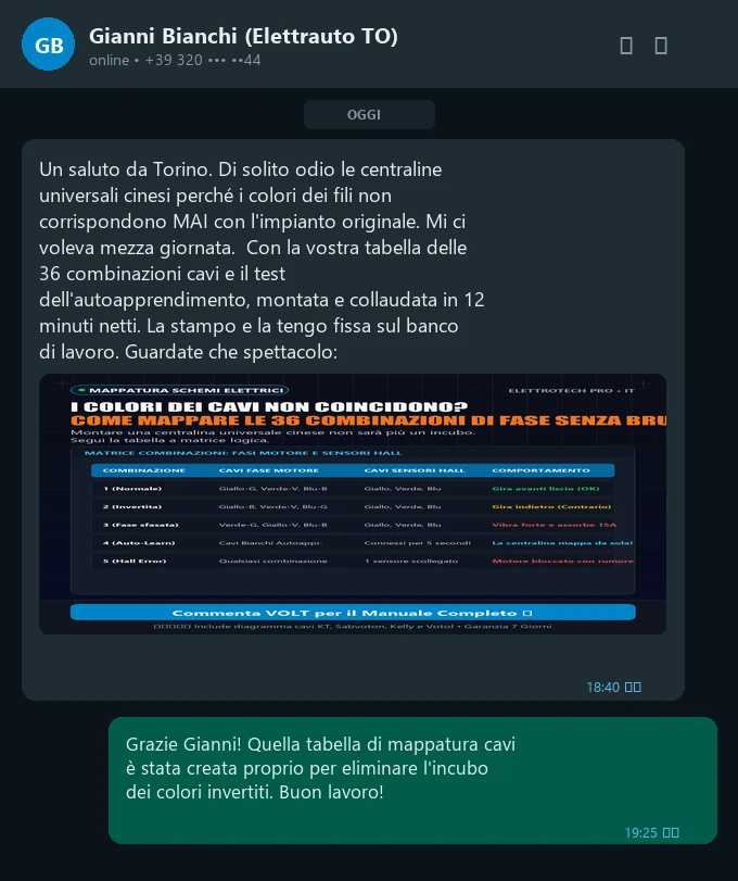 Chat WhatsApp Gianni - Centraline Universali
